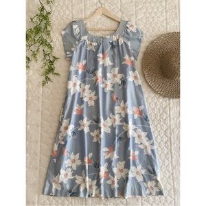 Vintage Sun Fashions Hawaiian Floral Mumu Style Dress
